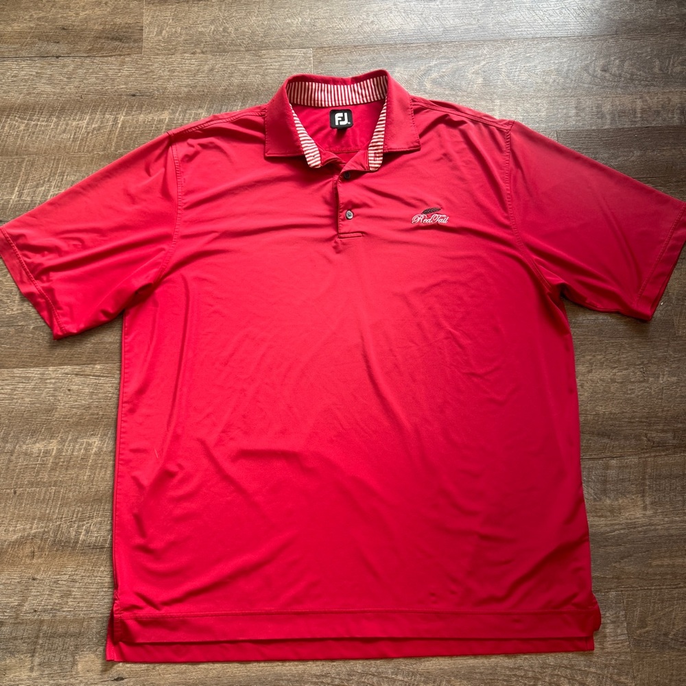 FootJoy Mens Golf Polo Size XXL 2XL Red Performance FJ Cool
